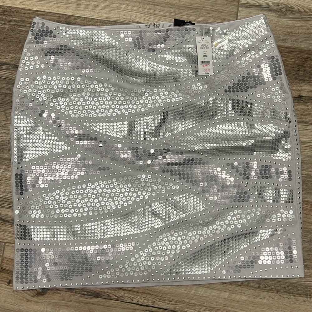 Whbm solve sequin mini skirt size 14